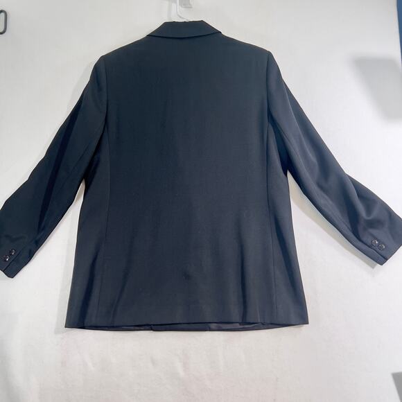 Oleg Cassini Blazer Woman Single Button Double Breasted Full Lined Black Pockets - Picture 3 of 13